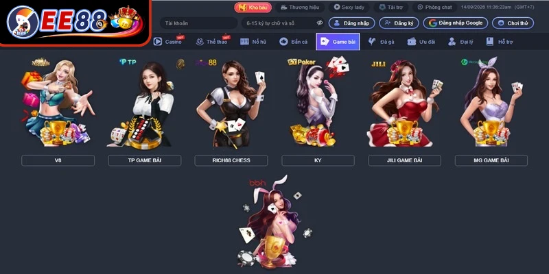 Nhiều bet thủ lựa chọn chuyên mục game bài tại EE88 để trải nghiệm
